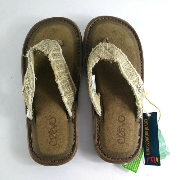 Boys Crevo Flip Flops NWT Size 2 Recycled Comfort - Picture 1 of 5